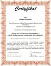 Certyfikat uczestnictwa w Warsztatach nt. Program Zwalczania Szkodników, IMP - Integrowane Zwalczanie Szkodników.