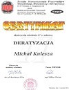 Certyfikat ukończenia szkolenia drugiego stopnia z zakresu Deratyzacji.